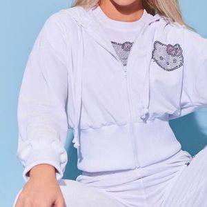 Hello Kitty Forever 21 Rhinestone Velour Hoodie